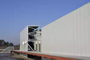 Acoustic barrier for industrial air conditioning
