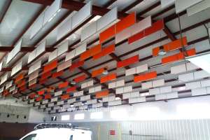 Absorbent treatment for multipurpose room. 