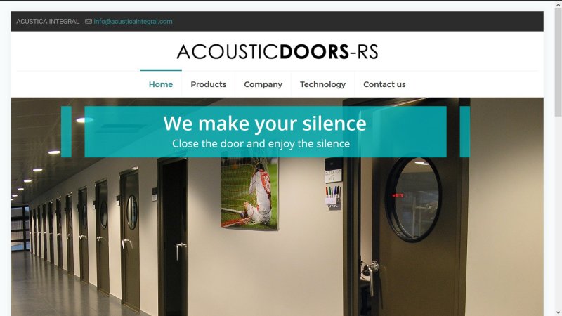 La web de las Puertas acústicas RS